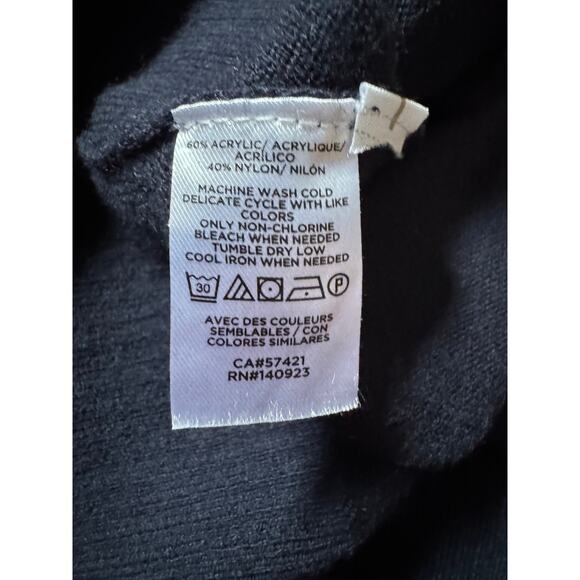 LOFT Womens Sweater V Neck Pullover Navy Blue Classic Career Professional - Picture 6 of 6